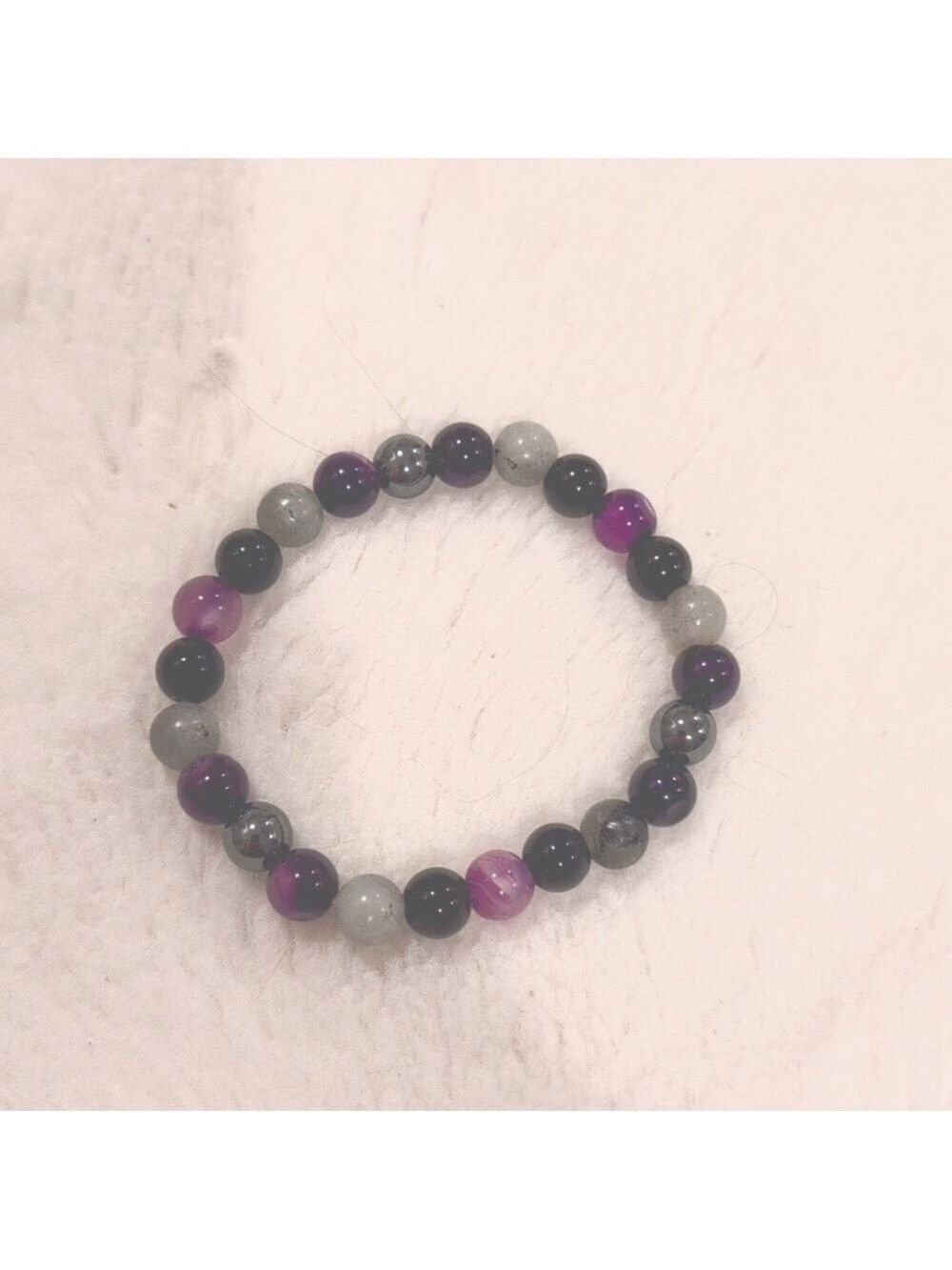 Natural stones bracelet for protection for women or men,about 7.5inches stretch. - Picture 2 of 4